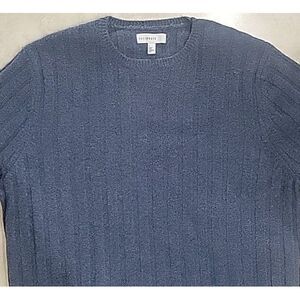 Calibrate Mens Large Sweater Grey Nylon Wool Alpaca crew neck long‎ sleeves